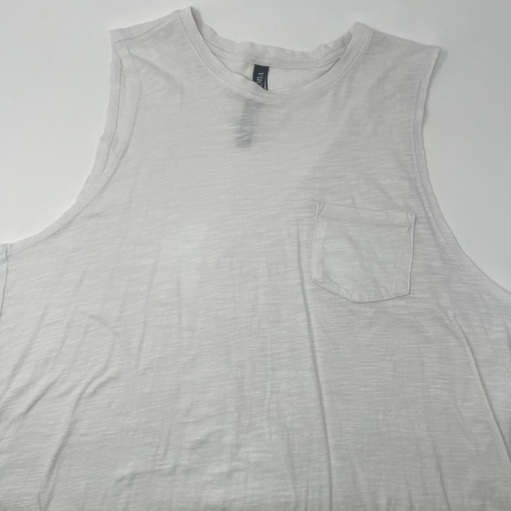 Vuori Sunset Tank Top White‎ 100% Pima Cotton Slub Muscle Tee Large VW177